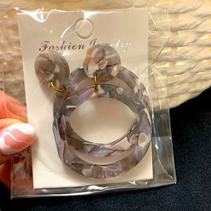 Gray, never worn lightweight earrings